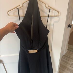 Hot Miami Styles Black Halter Mini Dress